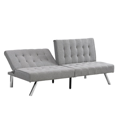 Modern Sofa Bed With Wood Frame and Steel Legs