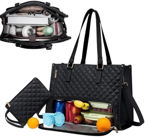 2 in 1 Insulated Lunch Tote with Laptop Compartment 15 Inch Work Bag - Tampa Home & Garden Store