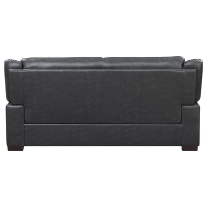 Contemporary Gray Sofa with Leatherette Finish