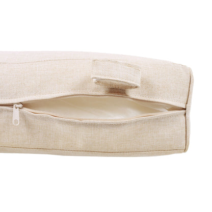 Beige textured fabric zippered storage bag with handle on Tampa Home & Garden Store