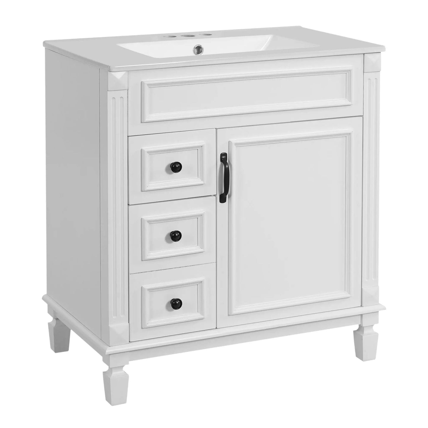 Bathroom Vanity With Sink and Cabinet Two Drawers