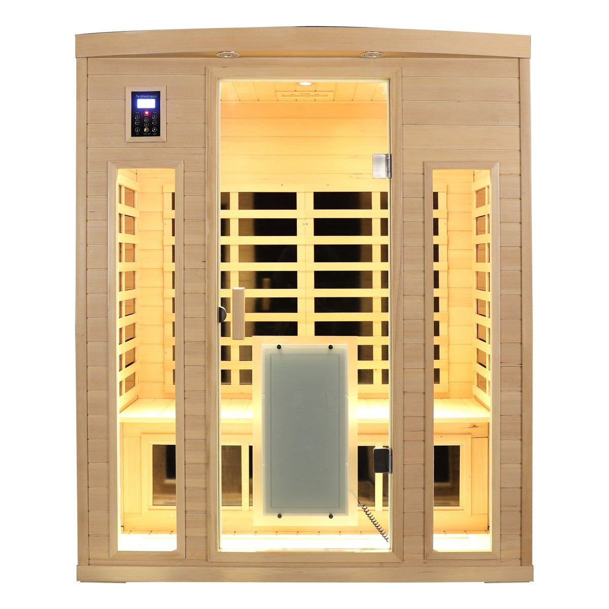 Three-Person Far-Infrared Sauna in Hemlock Wood with Glass Door by HouseOfZazla on Tampa Home & Garden Store