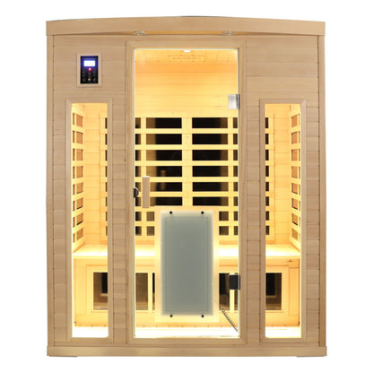 Three-Person Far-Infrared Sauna in Hemlock Wood with Glass Door by HouseOfZazla on Tampa Home & Garden Store