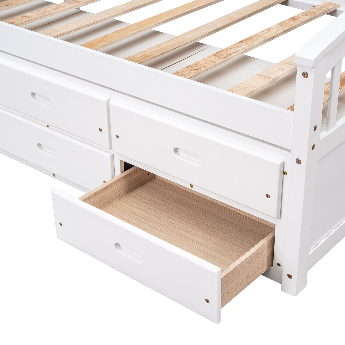 White platform storage bed with solid wood slat base and 6 drawers by HouseOfZazla on Tampa Home & Garden Store