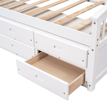 White platform storage bed with solid wood slat base and 6 drawers by HouseOfZazla on Tampa Home & Garden Store