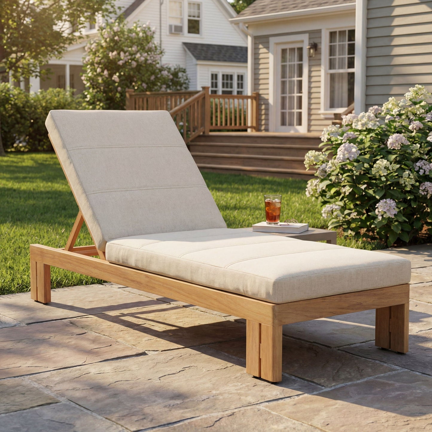 Outdoor Chaise Cushion and Removable Cover