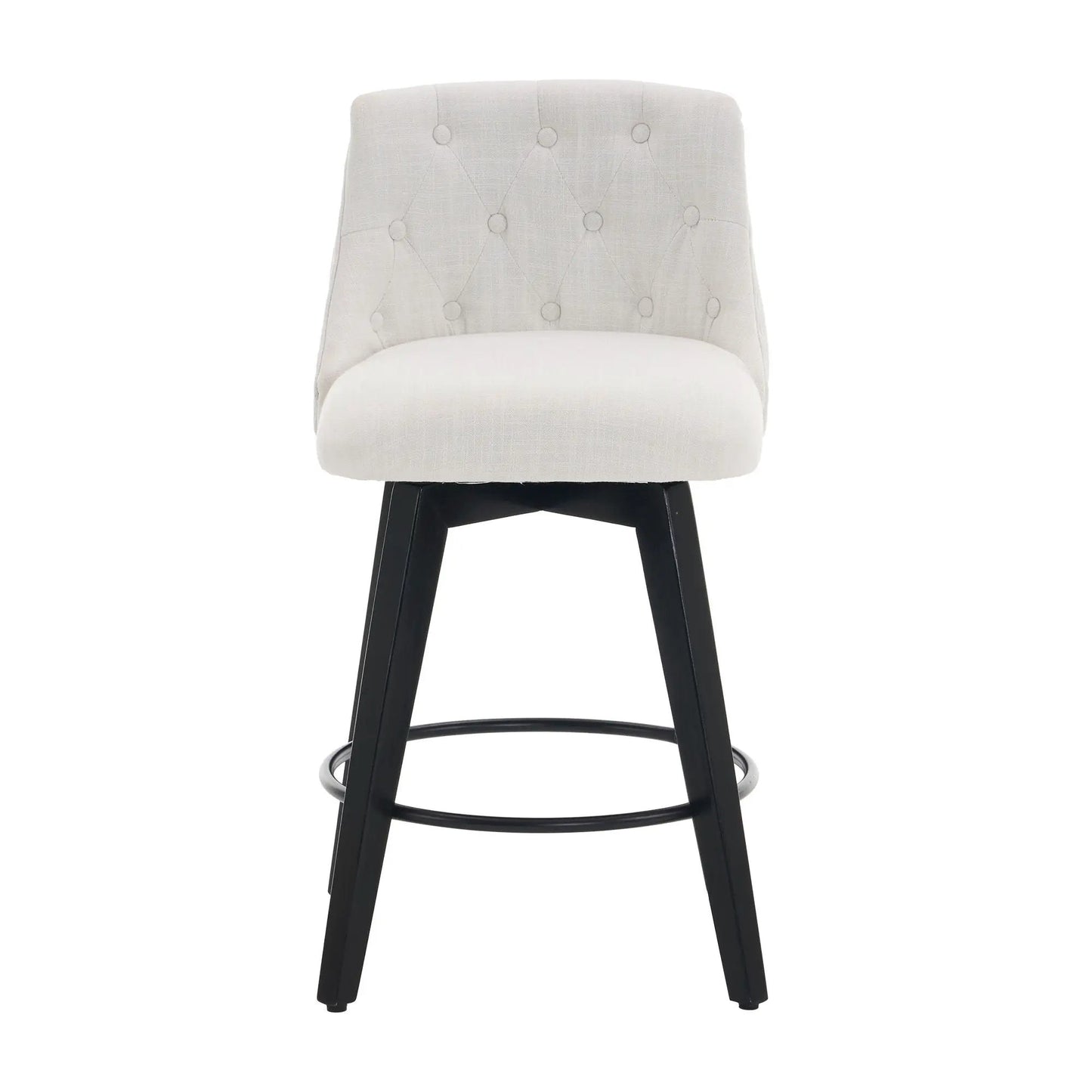 Swivel Bar Stools With Button Tufted Back 2 Pack