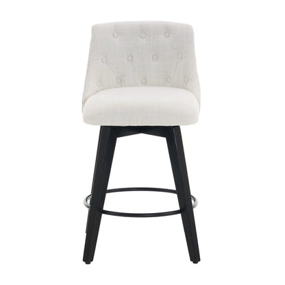 Swivel Bar Stools With Button Tufted Back 2 Pack