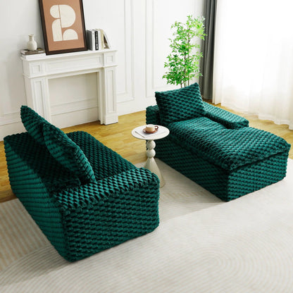Modular Sofa, Convertible Twin Seat with Chaise