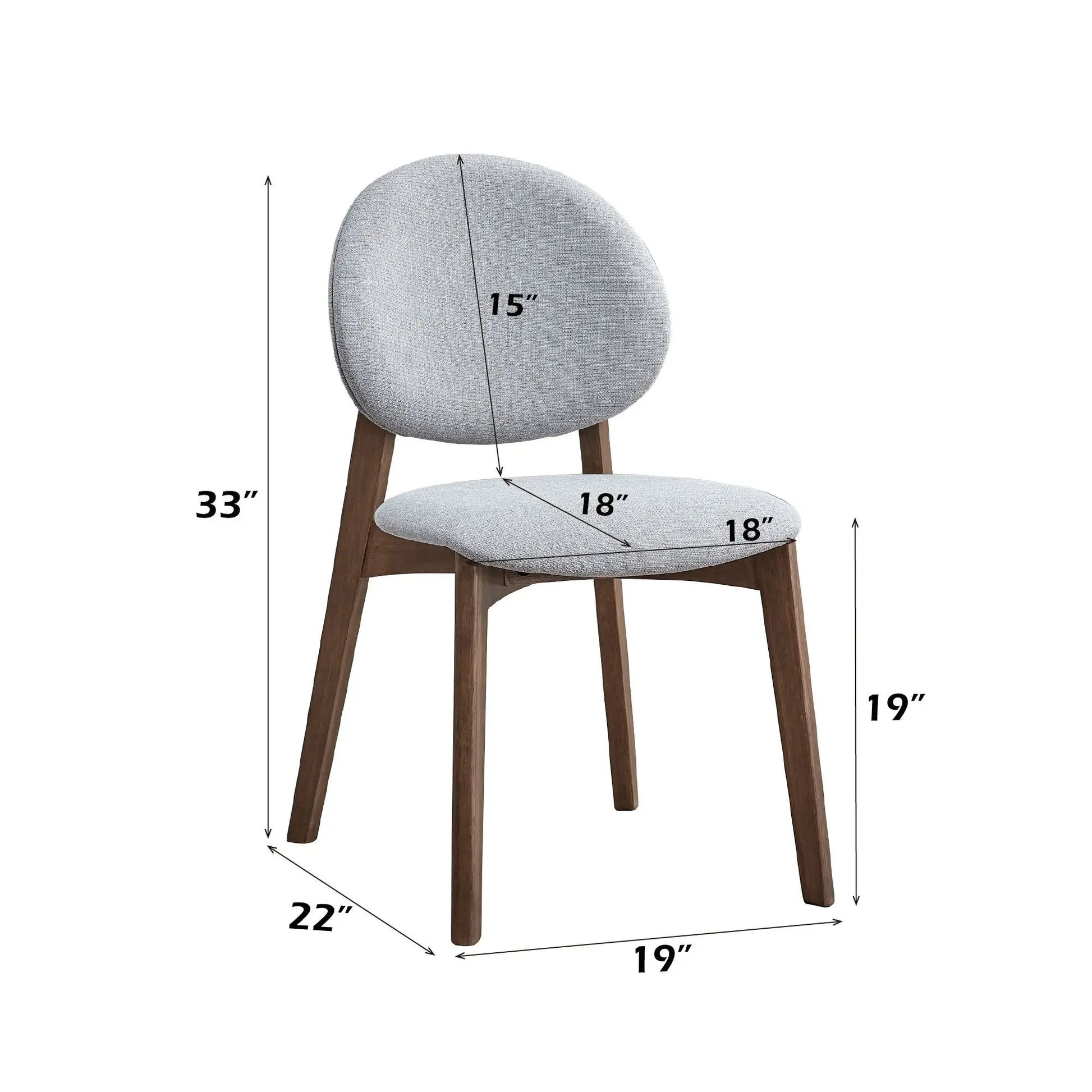 Hadasa Side Chair set of 2 with gray upholstery and wood legs Unique Piece Furniture on Tampa Home & Garden Store