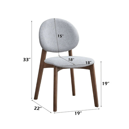 Hadasa Side Chair set of 2 with gray upholstery and wood legs Unique Piece Furniture on Tampa Home & Garden Store