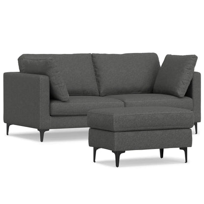 Ava Mid Century Sofa with Ottoman Set in Fabric