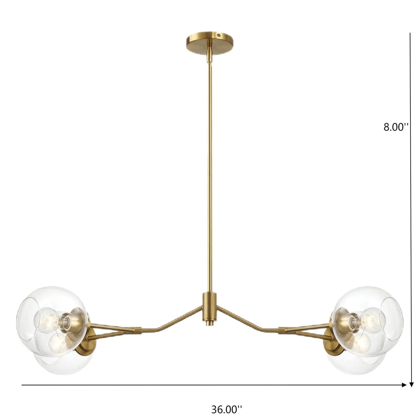 Jewel 4 Lights Chandelier In Clear Gold Fixture