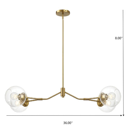Jewel 4 Lights Chandelier In Clear Gold Fixture