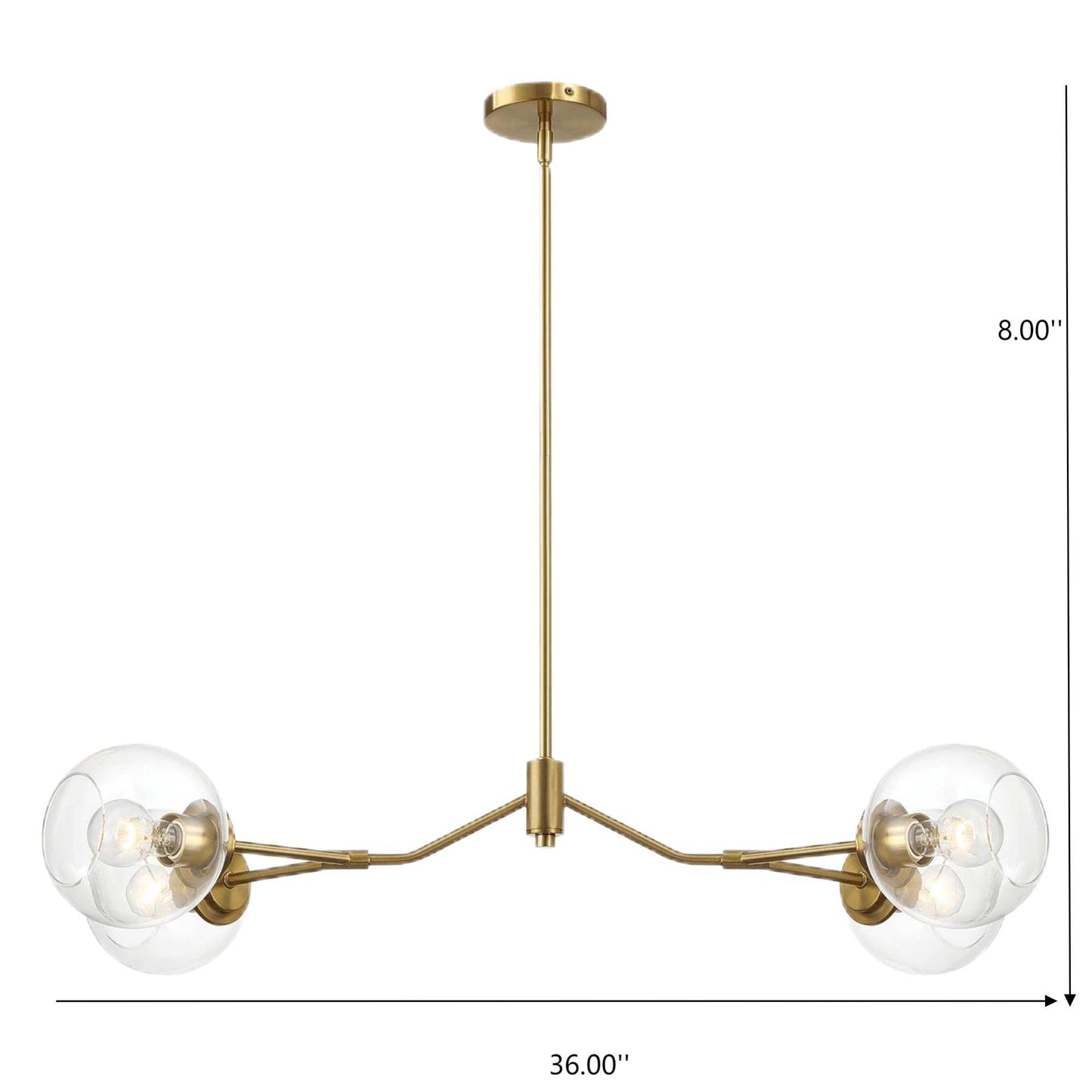 Jewel 4-light chandelier with clear glass globes and gold finish HouseOfZazla on Tampa Home & Garden Store