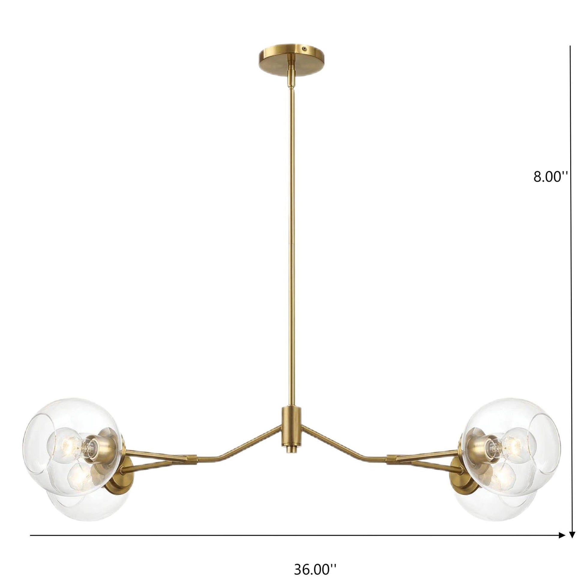 Jewel 4-light chandelier with clear glass globes and gold finish HouseOfZazla on Tampa Home & Garden Store