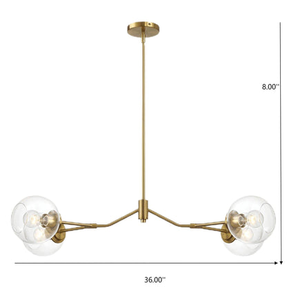 Jewel 4-light chandelier with clear glass globes and gold finish HouseOfZazla on Tampa Home & Garden Store