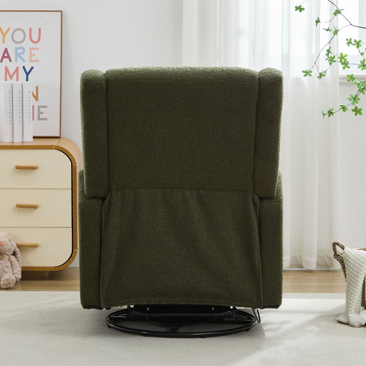 Wide Wingback Swivel Glider And Recliner