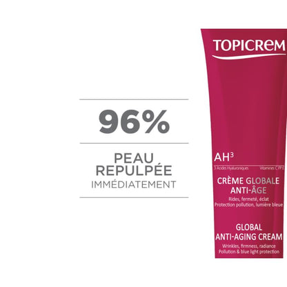 Topicrem AH3 anti-aging face cream in pink tube with TOPICREM logo on Tampa Home & Garden Store