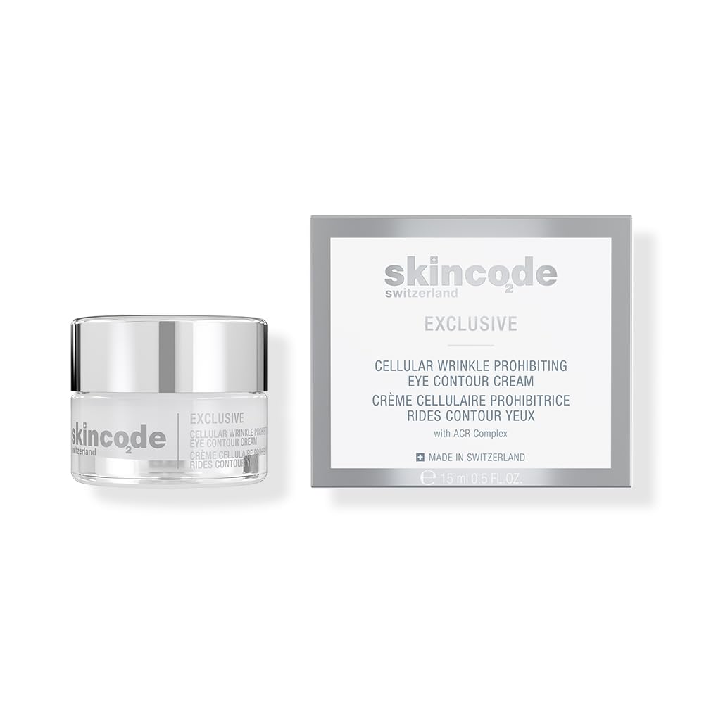 Skincode eye contour cream jar and silver box, 15 ml, exclusive cellular wrinkle protection on Tampa Home & Garden Store
