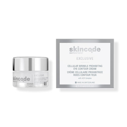 Skincode eye contour cream jar and silver box, 15 ml, exclusive cellular wrinkle protection on Tampa Home & Garden Store