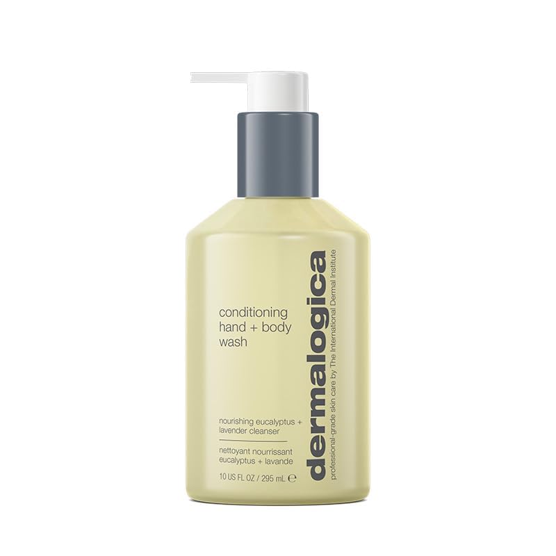 Dermalogica conditioning hand + body wash pump bottle, liquid, gray cap, brand logo visible on Tampa Home & Garden Store