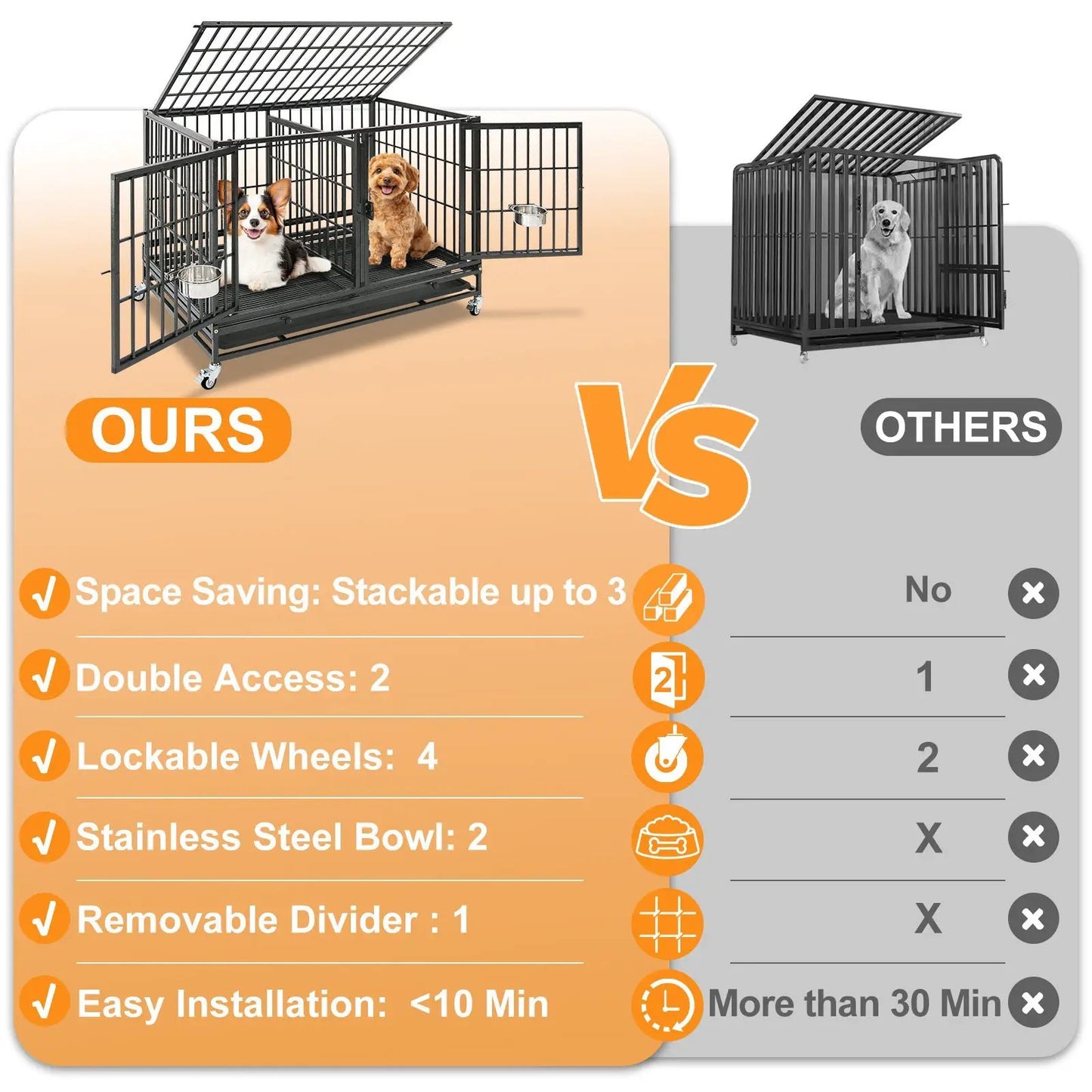 42" Collapsible Dog Crate 43ST - Tampa Home & Garden Store