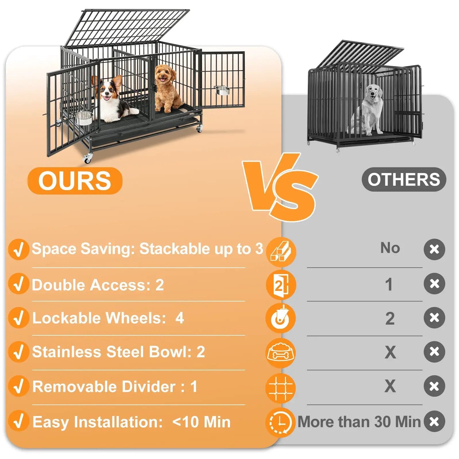 42" Collapsible Dog Crate 43ST - Tampa Home & Garden Store