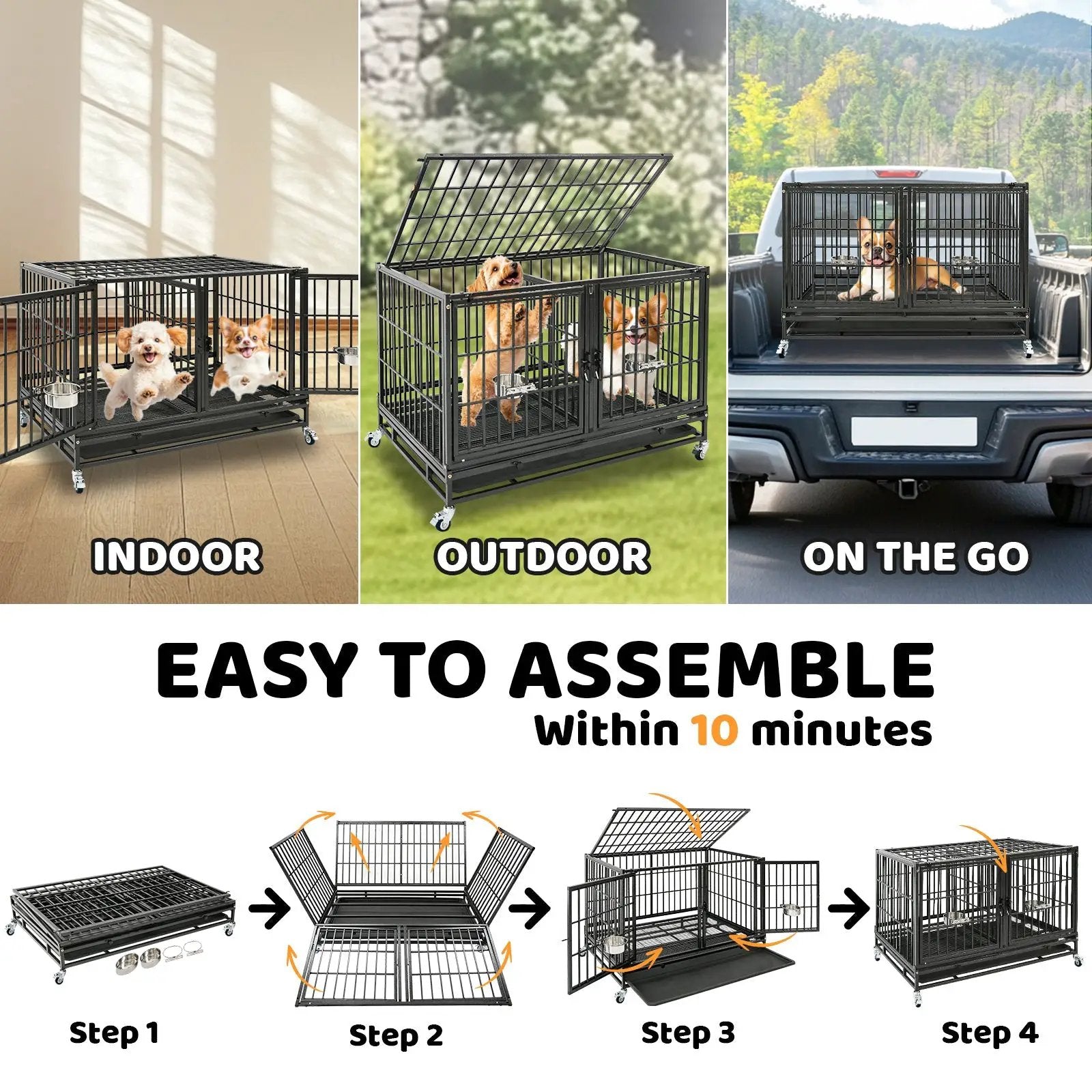 42" Collapsible Dog Crate 43ST - Tampa Home & Garden Store