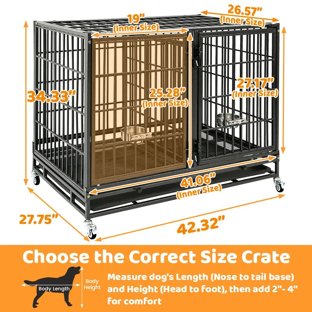 42" Stackable Dog Crate with Divider 43S (Extra Height) - Tampa Home & Garden Store