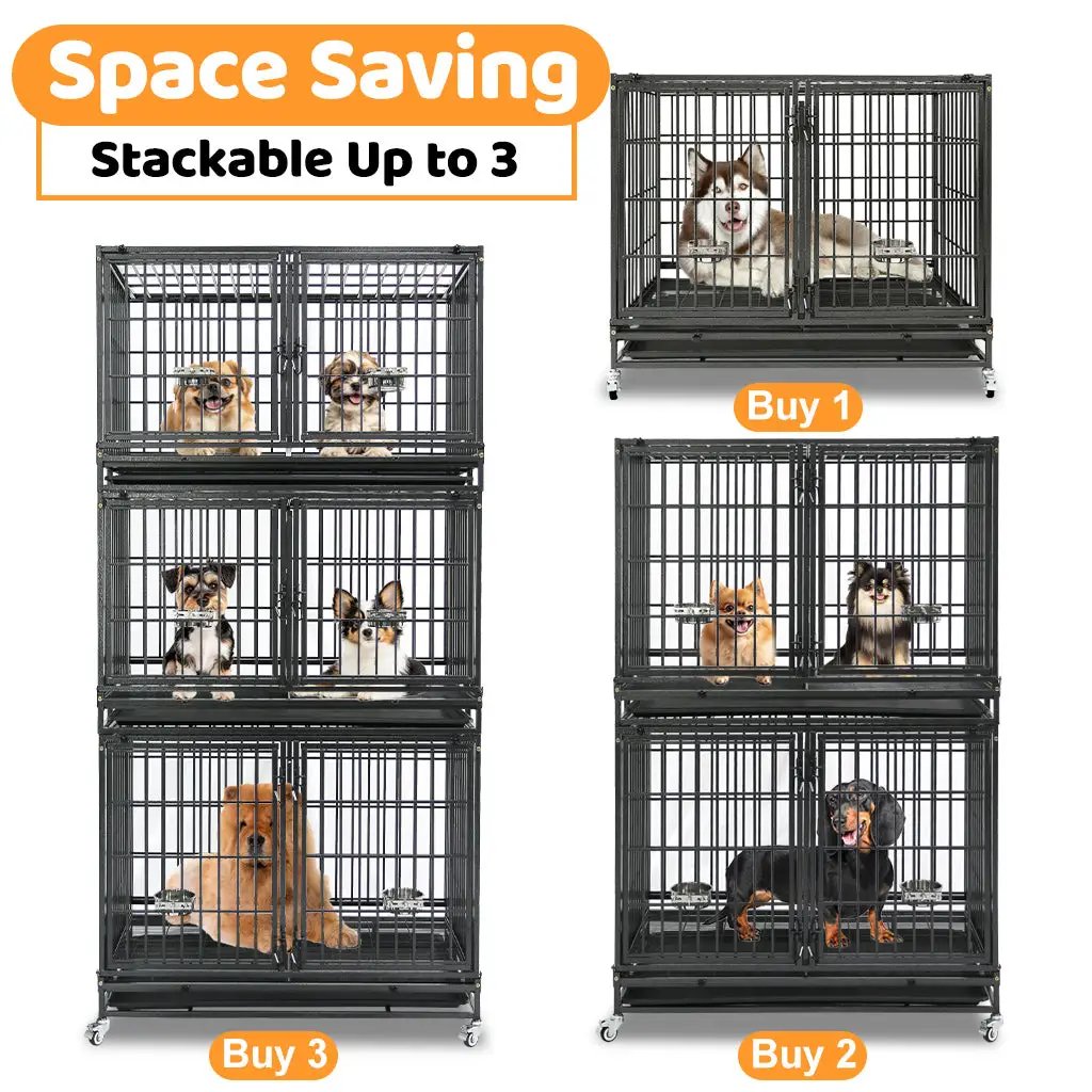 42" Stackable Dog Crate with Divider 43S (Extra Height) - Tampa Home & Garden Store