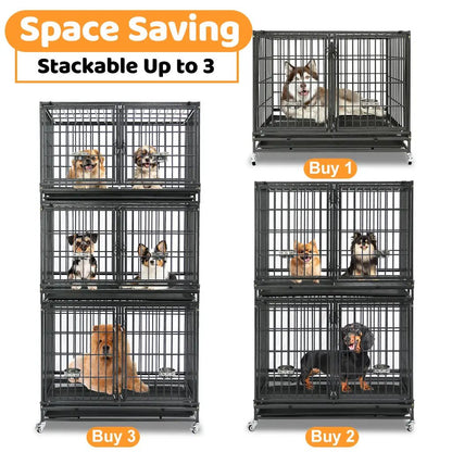 42" Stackable Dog Crate with Divider 43S (Extra Height) - Tampa Home & Garden Store