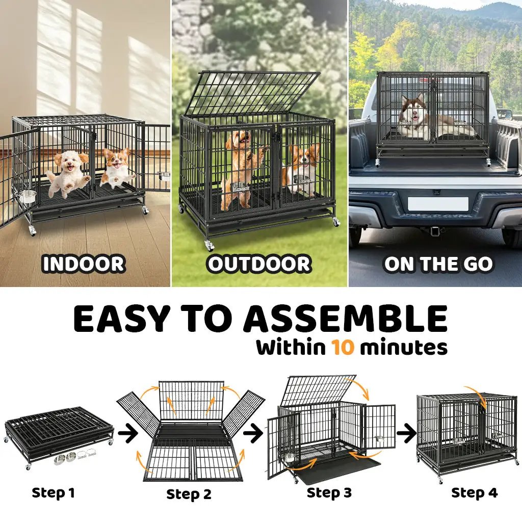 42" Stackable Dog Crate with Divider 43S (Extra Height) - Tampa Home & Garden Store