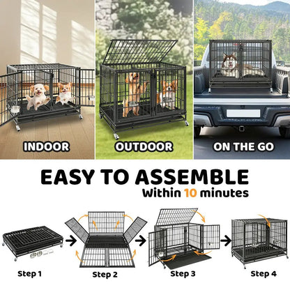 42" Stackable Dog Crate with Divider 43S (Extra Height) - Tampa Home & Garden Store