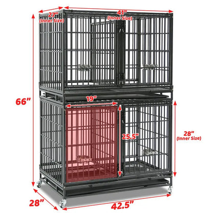 42" Stackable Dog Crate with Divider 43S (Extra Height) - Tampa Home & Garden Store
