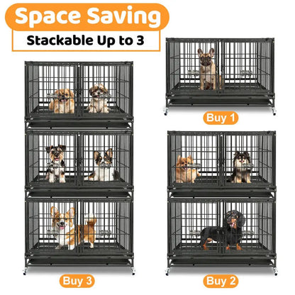 42" Stackable Dog Crate with Divider 43T (Standard Height) - Tampa Home & Garden Store
