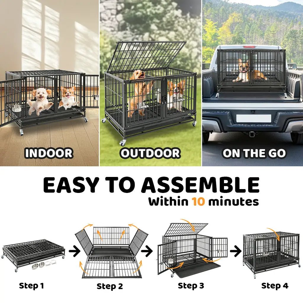 42" Stackable Dog Crate with Divider 43T (Standard Height) - Tampa Home & Garden Store