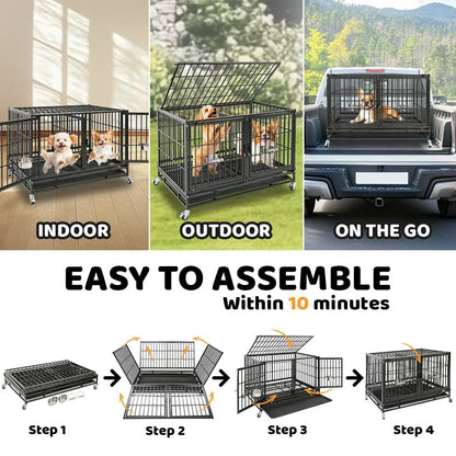 42" Stackable Dog Crate with Divider 43T (Standard Height) - Tampa Home & Garden Store