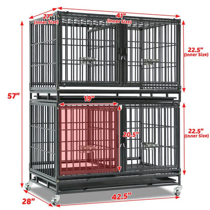 42" Stackable Dog Crate with Divider 43T (Standard Height) - Tampa Home & Garden Store