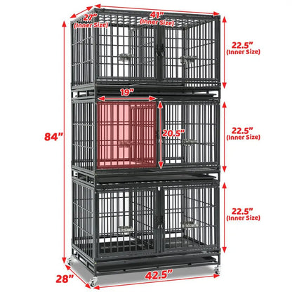 42" Stackable Dog Crate with Divider 43T (Standard Height) - Tampa Home & Garden Store