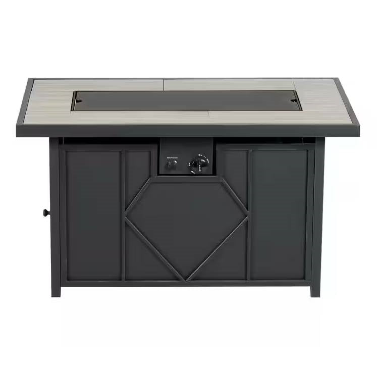 42-inch Outdoor Propane Gas Fire Pit Patio Table with Blue Fire Glass - Tampa Home & Garden Store