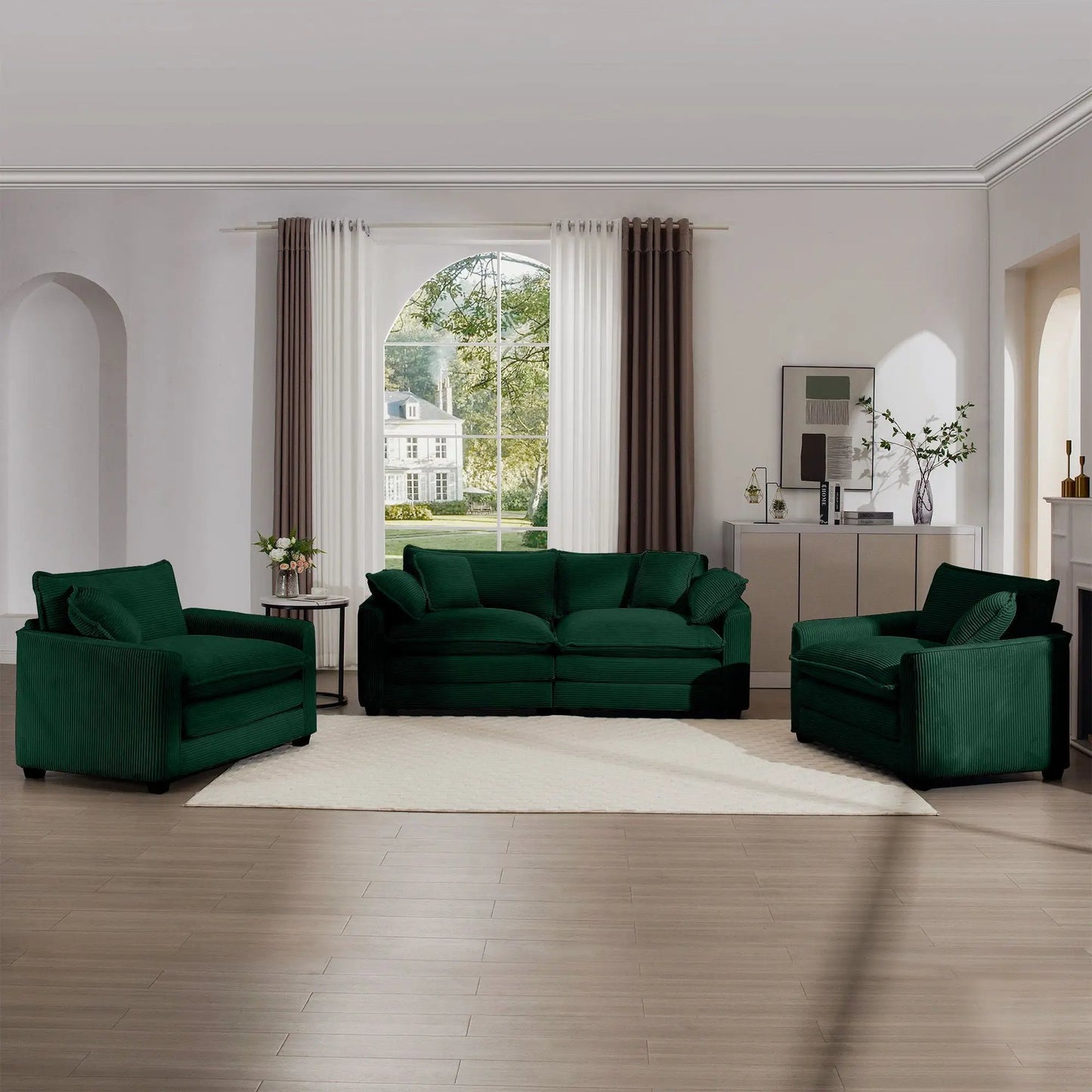 Elegant Sectional Sofa Set with Deep Seats