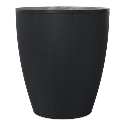 HouseOfZazla solid mango wood drum side table in black finish on Tampa Home & Garden Store