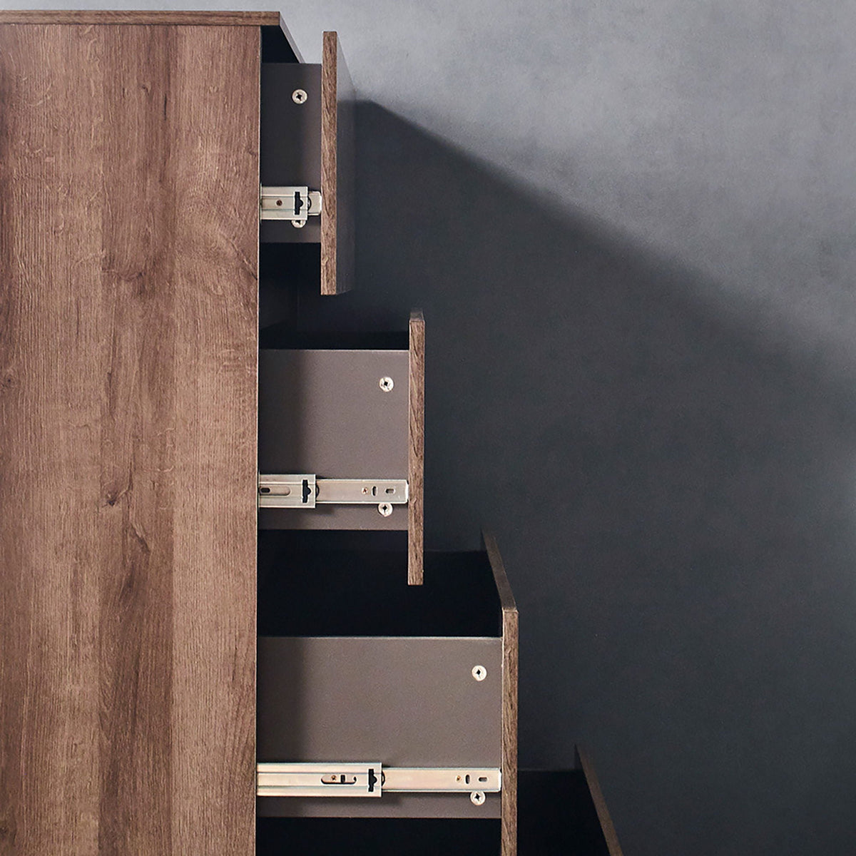 Contemporary wood accent chest with soft-closing drawers in brown finish by HouseOfZazla on Tampa Home & Garden Store