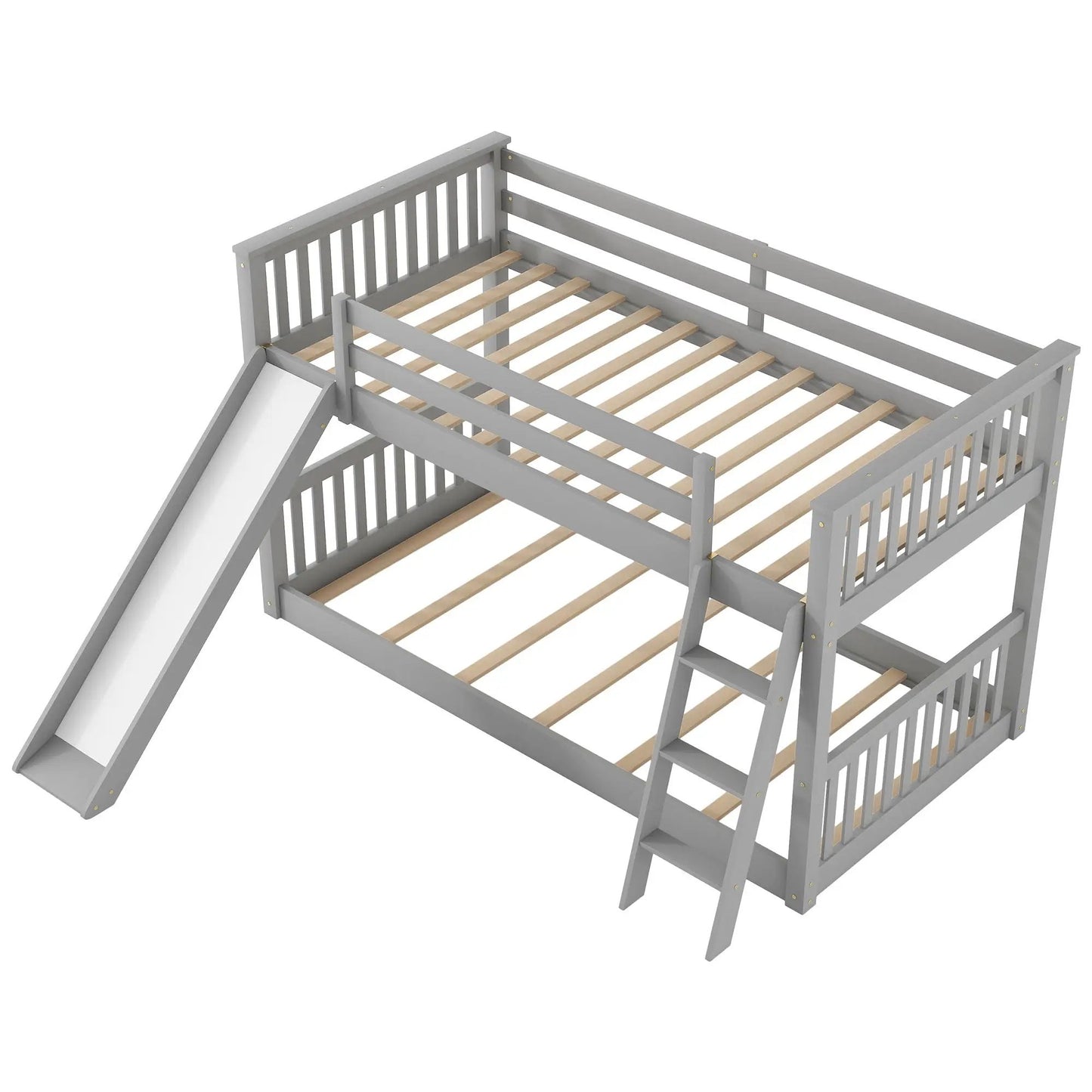Bunk bed with finish, convertible slide and ladder, slat supports, Unique Piece Furniture on Tampa Home & Garden Store