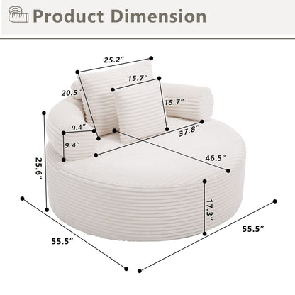 Round Sofa Bed and Pillows for the Living Room