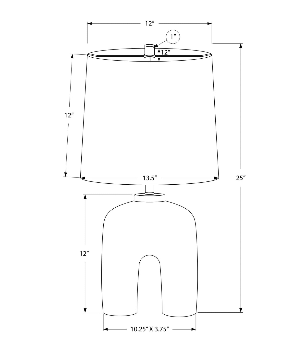 Table lamp resin cream, modern style with cream shade and rounded base, line drawing on Tampa Home & Garden Store