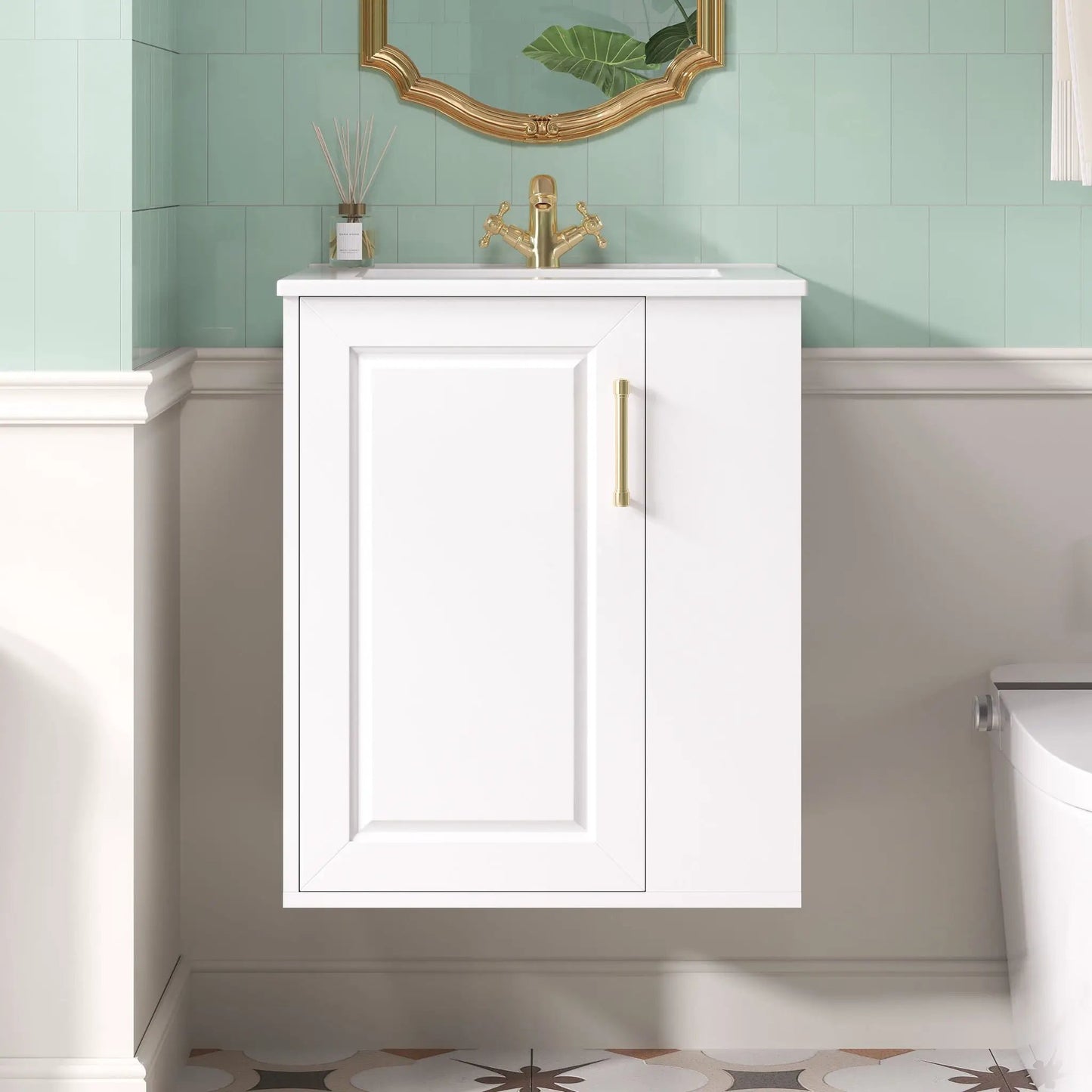 Wall Mounted Bathroom Cabinet With Side Shelves