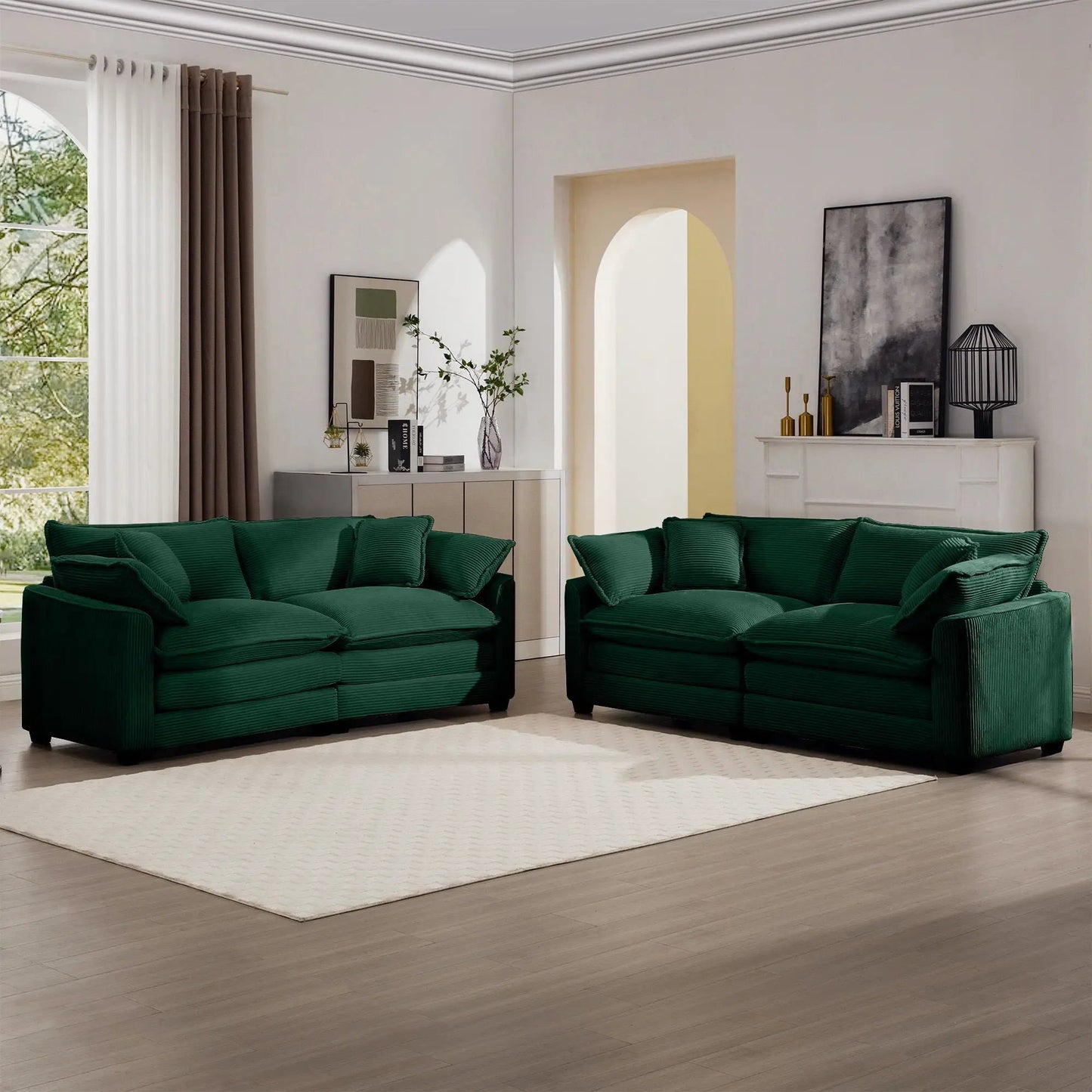 Elegant Sectional Sofa Set with Deep Seats