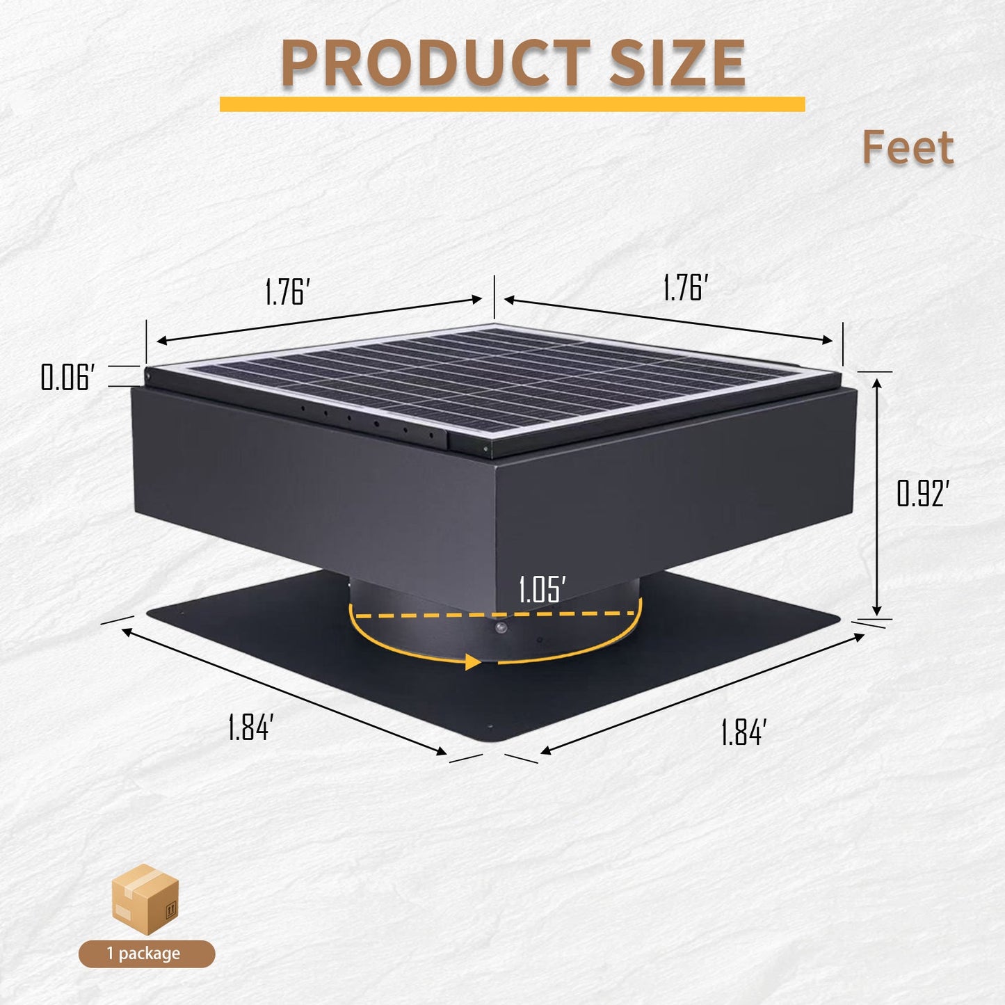 12in Solar Roof Vent Fan by HouseOfZazla, black housing, 40W dual power exhaust with remote on Tampa Home & Garden Store